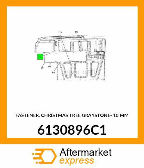 FASTENER, CHRISTMAS TREE GRAYSTONE- 10 MM 6130896C1