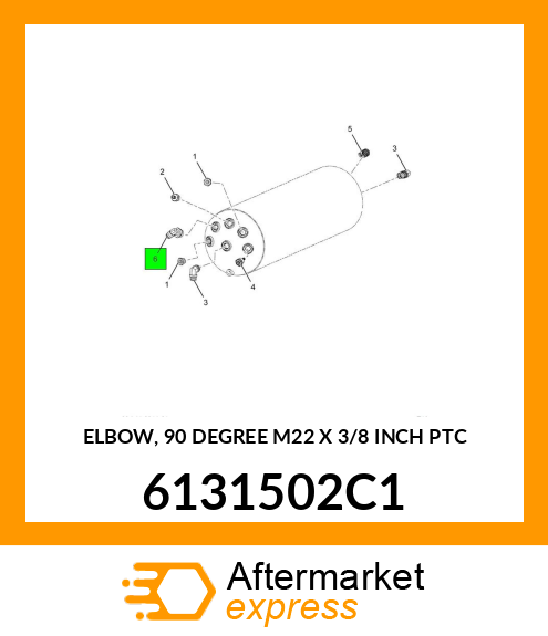 ELBOW, 90 DEGREE M22 X 3/8 INCH PTC 6131502C1