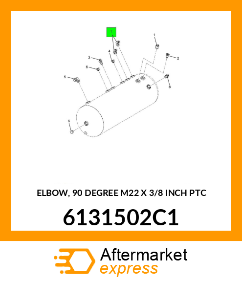 ELBOW, 90 DEGREE M22 X 3/8 INCH PTC 6131502C1