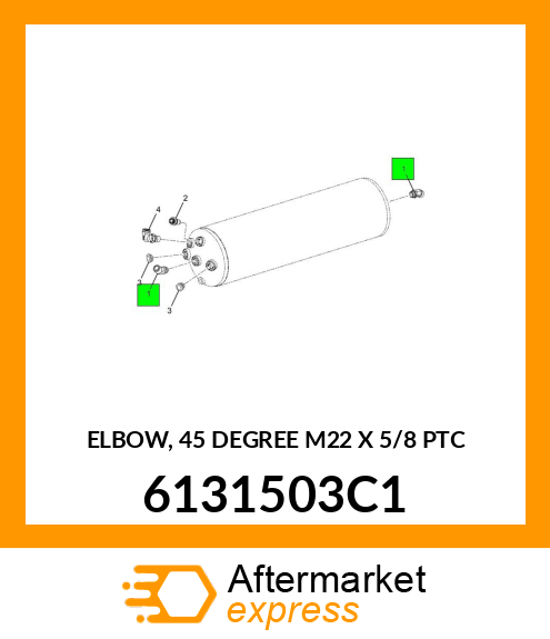 ELBOW, 45 DEGREE M22 X 5/8 PTC 6131503C1