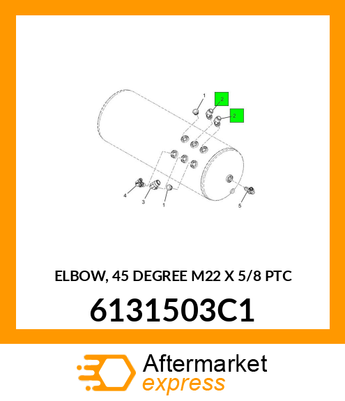 ELBOW, 45 DEGREE M22 X 5/8 PTC 6131503C1