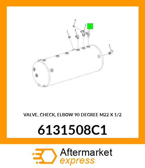 VALVE, CHECK, ELBOW 90 DEGREE M22 X 1/2 6131508C1