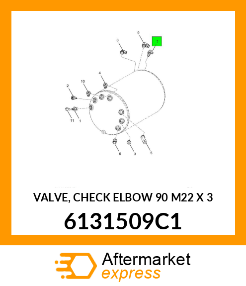 VALVE, CHECK ELBOW 90 M22 X 3 6131509C1