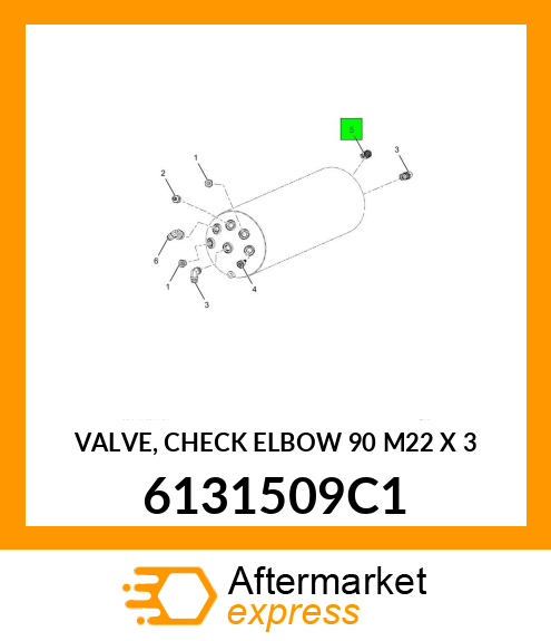 VALVE, CHECK ELBOW 90 M22 X 3 6131509C1