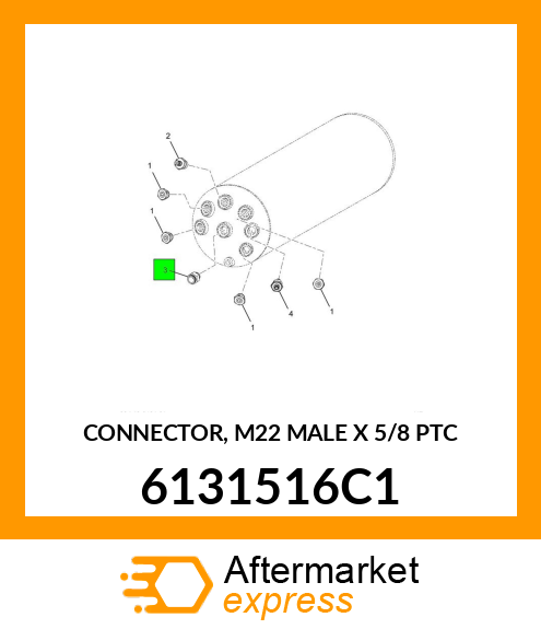 CONNECTOR, M22 MALE X 5/8 PTC 6131516C1