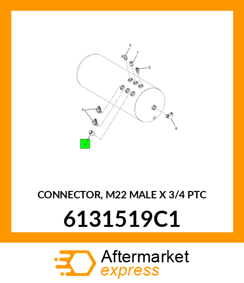 CONNECTOR, M22 MALE X 3/4 PTC 6131519C1