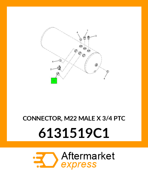 CONNECTOR, M22 MALE X 3/4 PTC 6131519C1