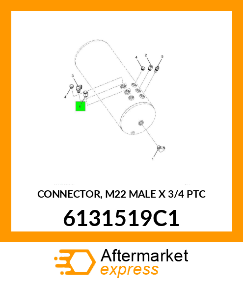 CONNECTOR, M22 MALE X 3/4 PTC 6131519C1