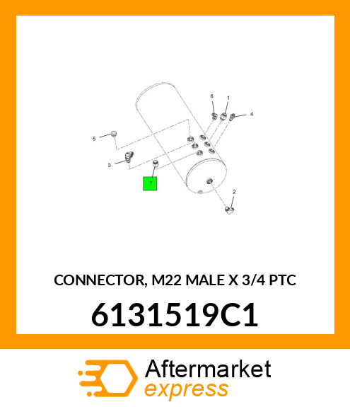 CONNECTOR, M22 MALE X 3/4 PTC 6131519C1