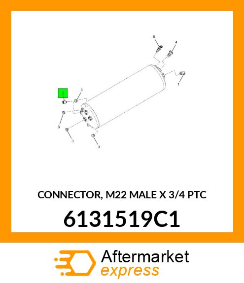 CONNECTOR, M22 MALE X 3/4 PTC 6131519C1