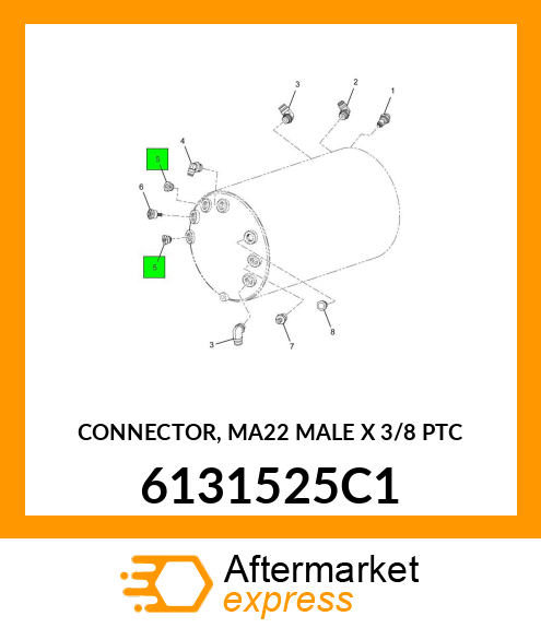 CONNECTOR, MA22 MALE X 3/8 PTC 6131525C1