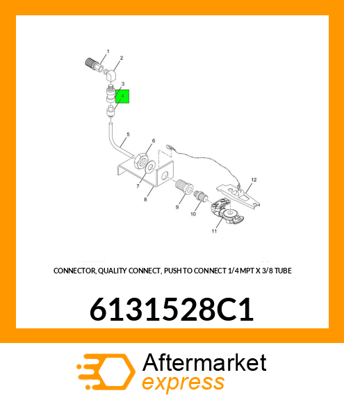 CONNECTOR, QUALITY CONNECT, PUSH TO CONNECT 1/4 MPT X 3/8 TUBE 6131528C1