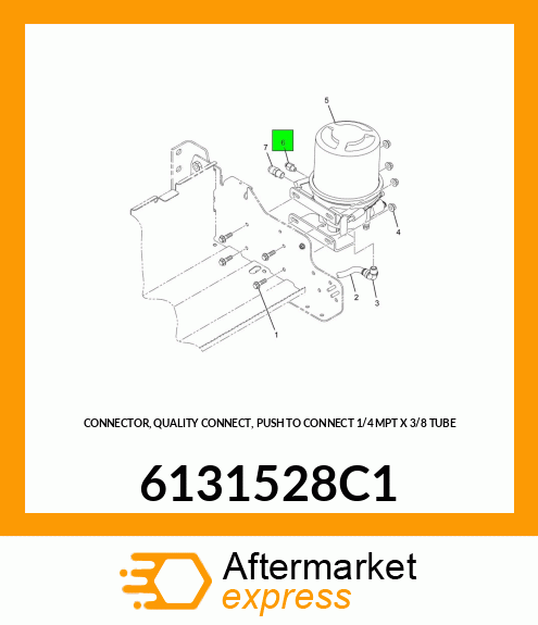 CONNECTOR, QUALITY CONNECT, PUSH TO CONNECT 1/4 MPT X 3/8 TUBE 6131528C1