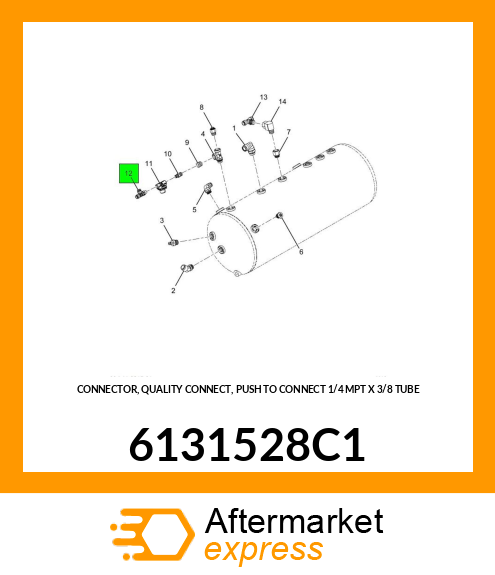 CONNECTOR, QUALITY CONNECT, PUSH TO CONNECT 1/4 MPT X 3/8 TUBE 6131528C1