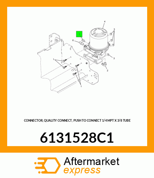 CONNECTOR, QUALITY CONNECT, PUSH TO CONNECT 1/4 MPT X 3/8 TUBE 6131528C1