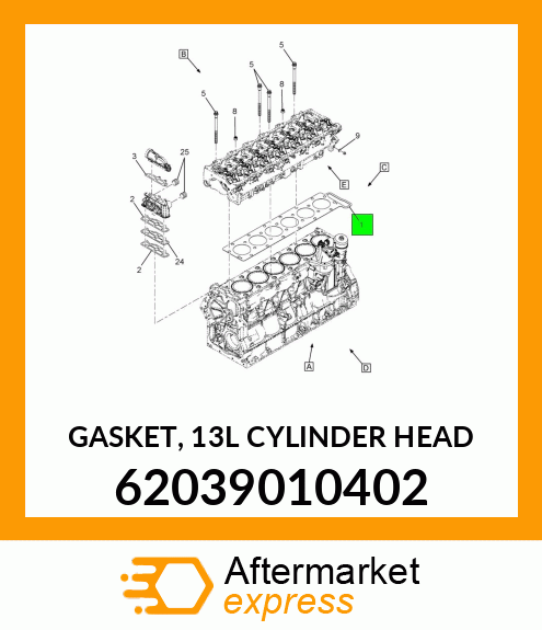 GASKET, 13L CYLINDER HEAD 62039010402