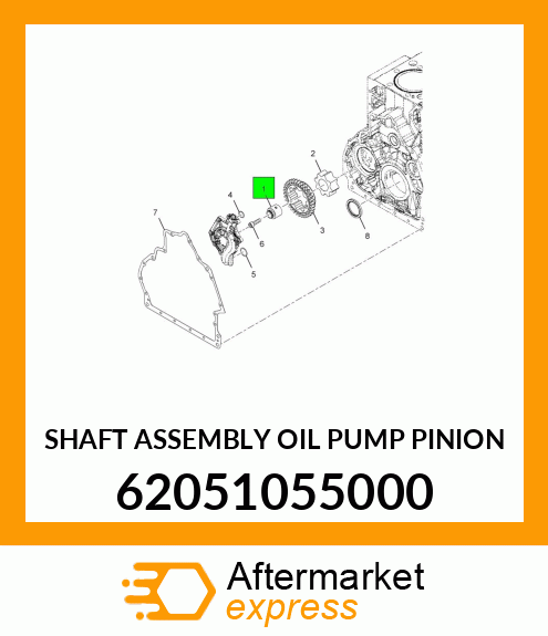 SHAFT ASSEMBLY OIL PUMP PINION 62051055000