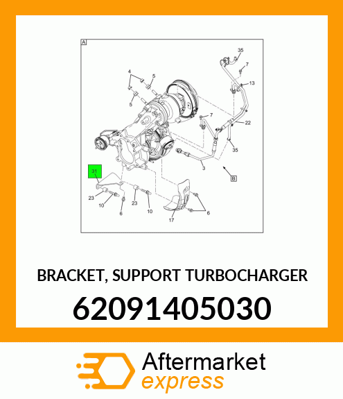 BRACKET, SUPPORT TURBOCHARGER 62091405030