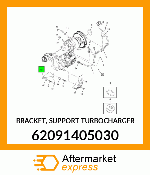 BRACKET, SUPPORT TURBOCHARGER 62091405030