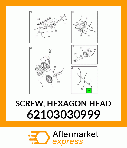 SCREW, HEXAGON HEAD 62103030999