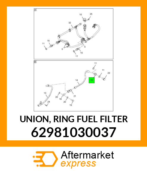 UNION, RING FUEL FILTER 62981030037