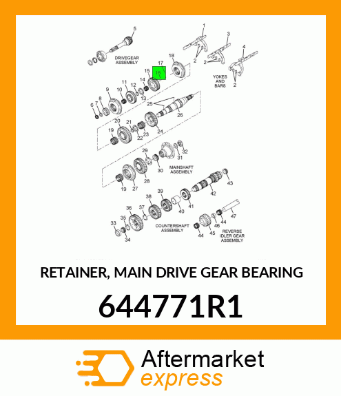 RETAINER, MAIN DRIVE GEAR BEARING 644771R1