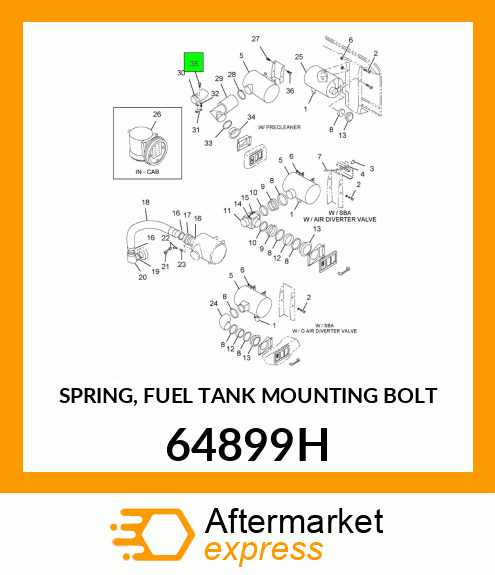 SPRING, FUEL TANK MOUNTING BOLT 64899H
