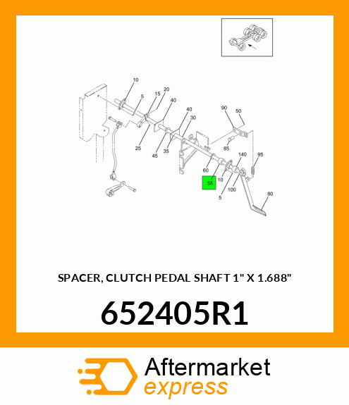 SPACER, CLUTCH PEDAL SHAFT 1" X 1.688" 652405R1