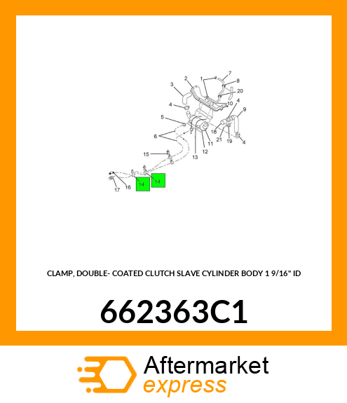 CLAMP, DOUBLE- COATED CLUTCH SLAVE CYLINDER BODY 1 9/16" ID 662363C1