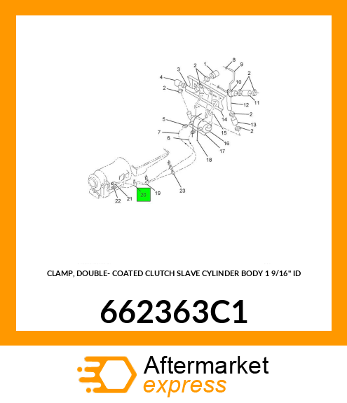 CLAMP, DOUBLE- COATED CLUTCH SLAVE CYLINDER BODY 1 9/16" ID 662363C1