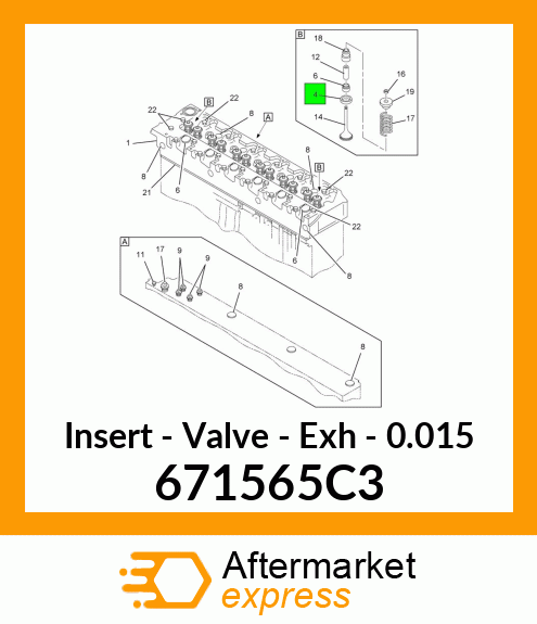 Insert - Valve - Exh - 0.015 671565C3