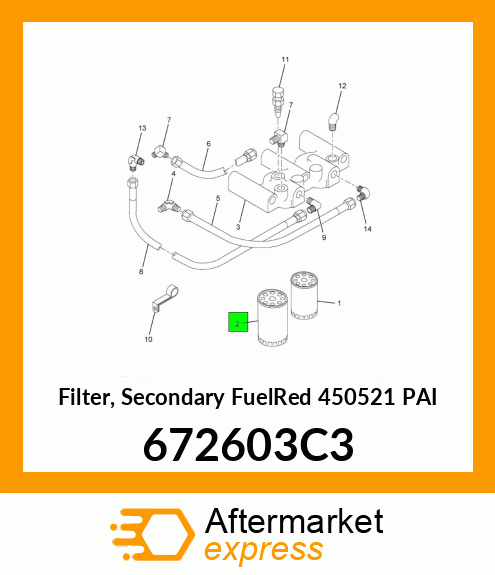 Filter, Secondary FuelRed 450521 PAI 672603C3