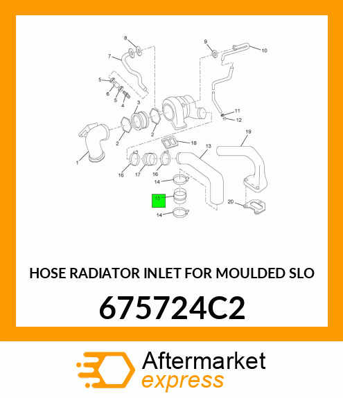 HOSE RADIATOR INLET FOR MOULDED SLO 675724C2