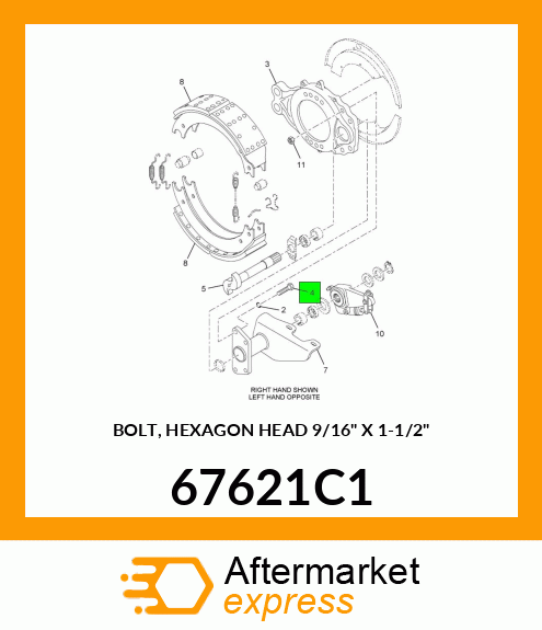 BOLT, HEXAGON HEAD 9/16" X 1-1/2" 67621C1