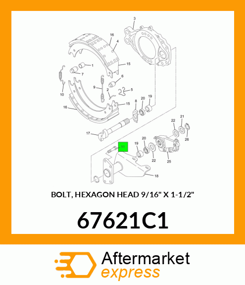 BOLT, HEXAGON HEAD 9/16" X 1-1/2" 67621C1