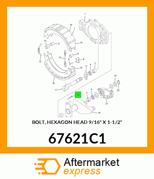 BOLT, HEXAGON HEAD 9/16" X 1-1/2" 67621C1