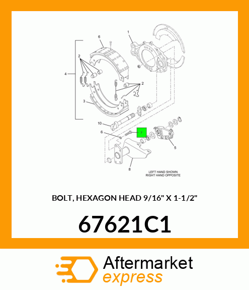 BOLT, HEXAGON HEAD 9/16" X 1-1/2" 67621C1