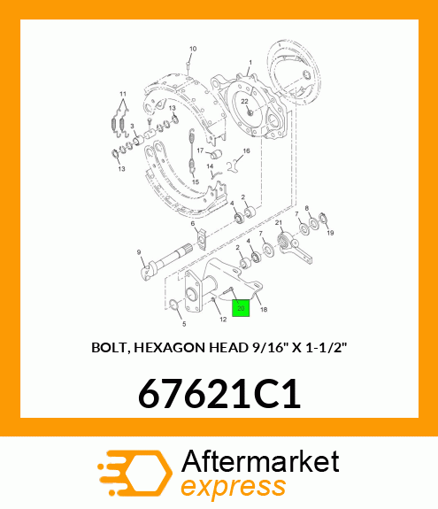 BOLT, HEXAGON HEAD 9/16" X 1-1/2" 67621C1