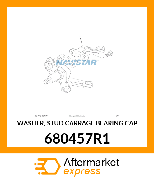 WASHER, STUD CARRAGE BEARING CAP 680457R1
