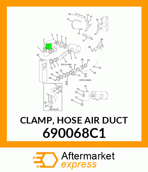 CLAMP, HOSE AIR DUCT 690068C1