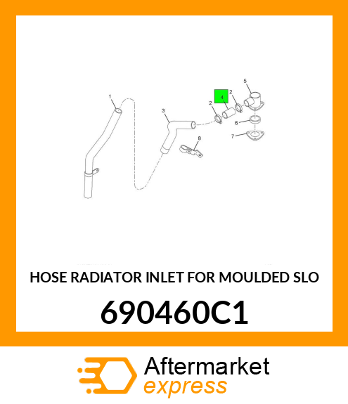 HOSE RADIATOR INLET FOR MOULDED SLO 690460C1