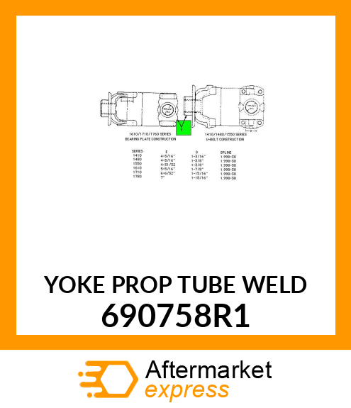 YOKE PROP TUBE WELD 690758R1