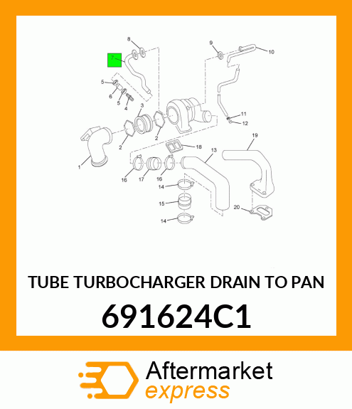 TUBE TURBOCHARGER DRAIN TO PAN 691624C1