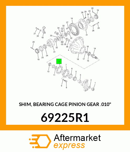 SHIM, BEARING CAGE PINION GEAR .010" 69225R1