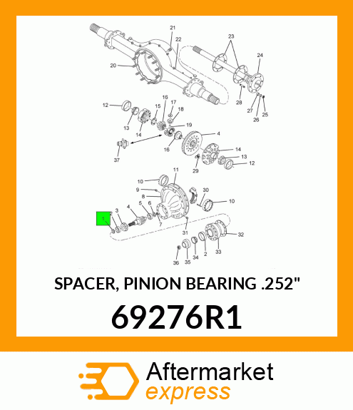 SPACER, PINION BEARING .252" 69276R1