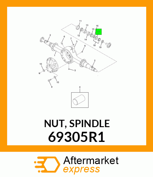 NUT, SPINDLE 69305R1