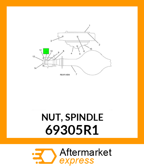 NUT, SPINDLE 69305R1