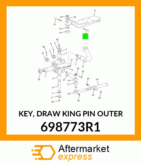 KEY, DRAW KING PIN OUTER 698773R1