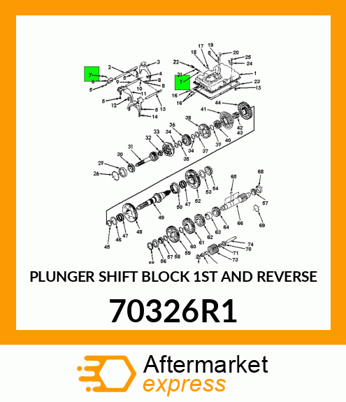 PLUNGER SHIFT BLOCK 1ST AND REVERSE 70326R1