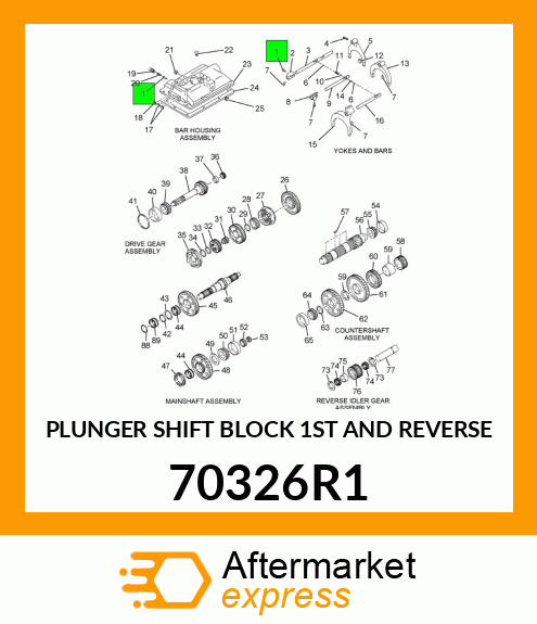 PLUNGER SHIFT BLOCK 1ST AND REVERSE 70326R1